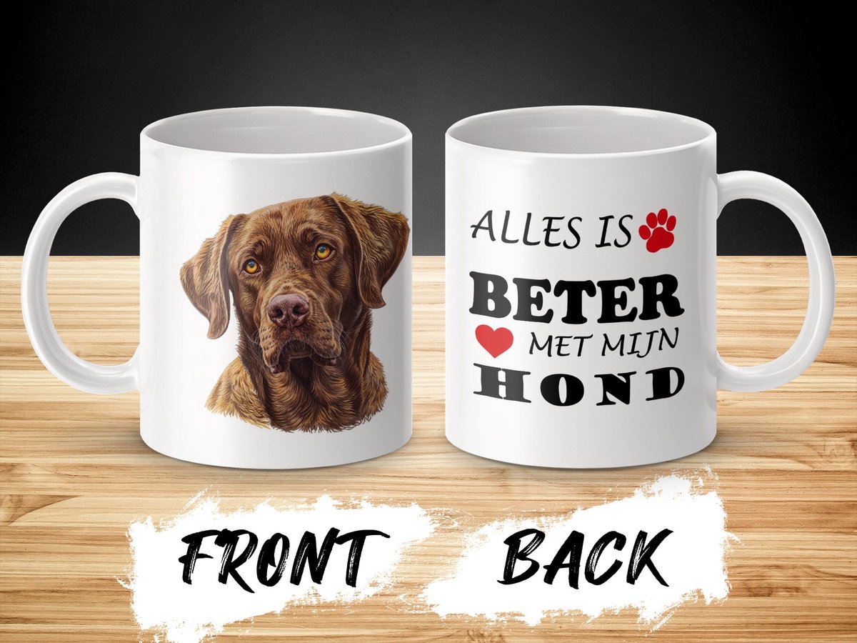 Mok Chesapeake Bay Retriever Alles is beter met mijn hond - dog - doglover