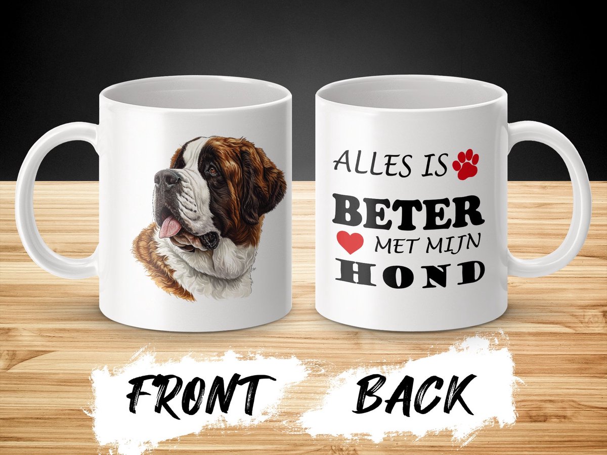 Mok Saint Bernard Alles is beter met mijn hond - dog - doglover