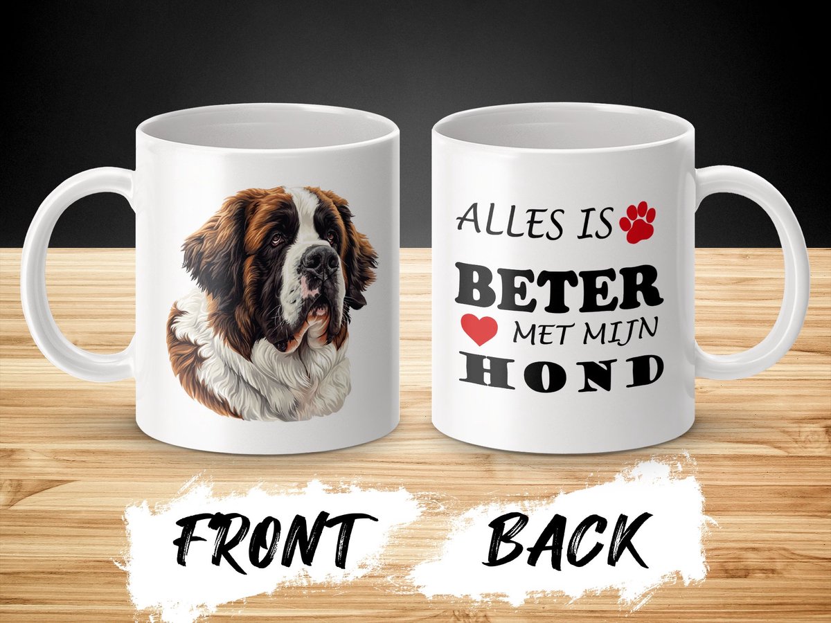 Mok Saint Bernard Alles is beter met mijn hond - dog - doglover