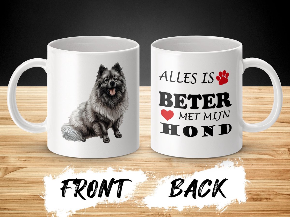 Mok Keeshond Alles is beter met mijn hond - dog - doglover