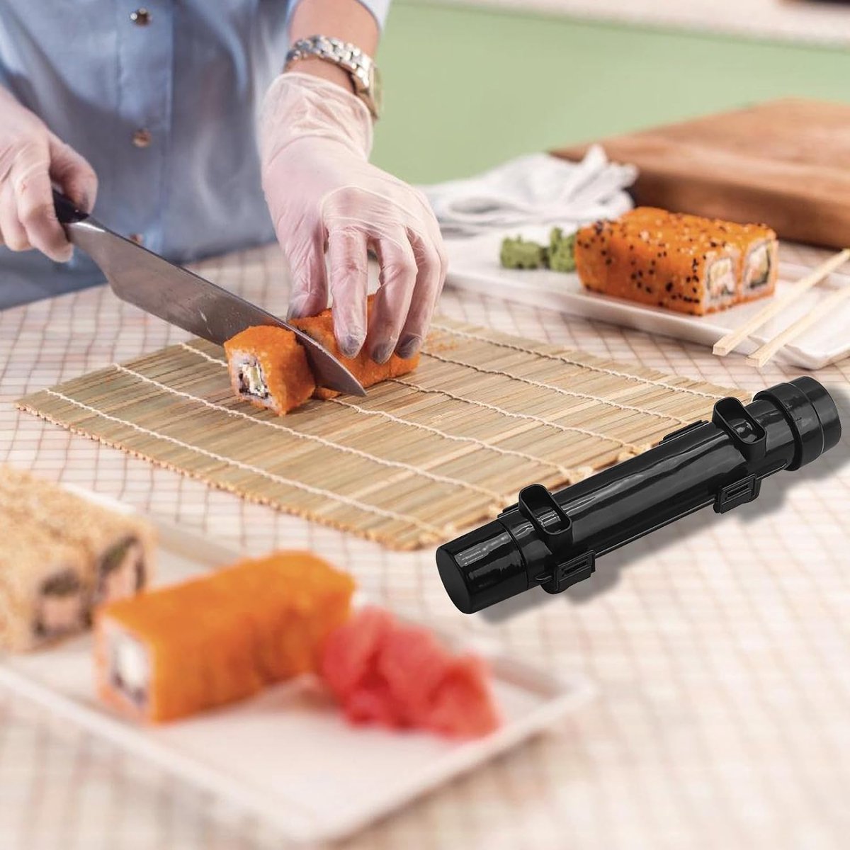 New hoàn chỉnh thân thiện với môi Sushi Maker Kit để sử dụng nhà bao gồm gạo rau
