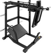 Evolve Fitness UL-330 Ultra Series - Pendulum Squat Machine - Plate Loaded - Zwart frame & zwarte bekleding - Verstelbaar - PU-lederen bekleding - Vloerbeschemers - Pinnen voor gewichtsopslag