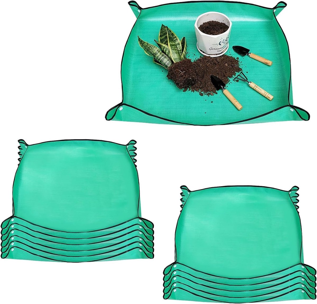 Goedkoopste 12 stuks plantenverpottenmat voor binnenplanten, 66 x 66 cm, voor vetplanten, draagbaar, waterdicht, voor tuinieren, opvouwbare verplanten, mat
