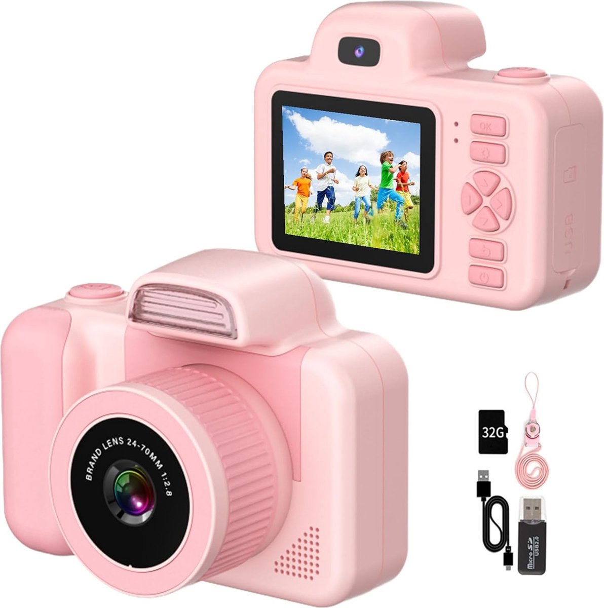 Kindercamera Kinderfototoestel Digitale Kindercamera 32GB MicroSD Inbegrepen