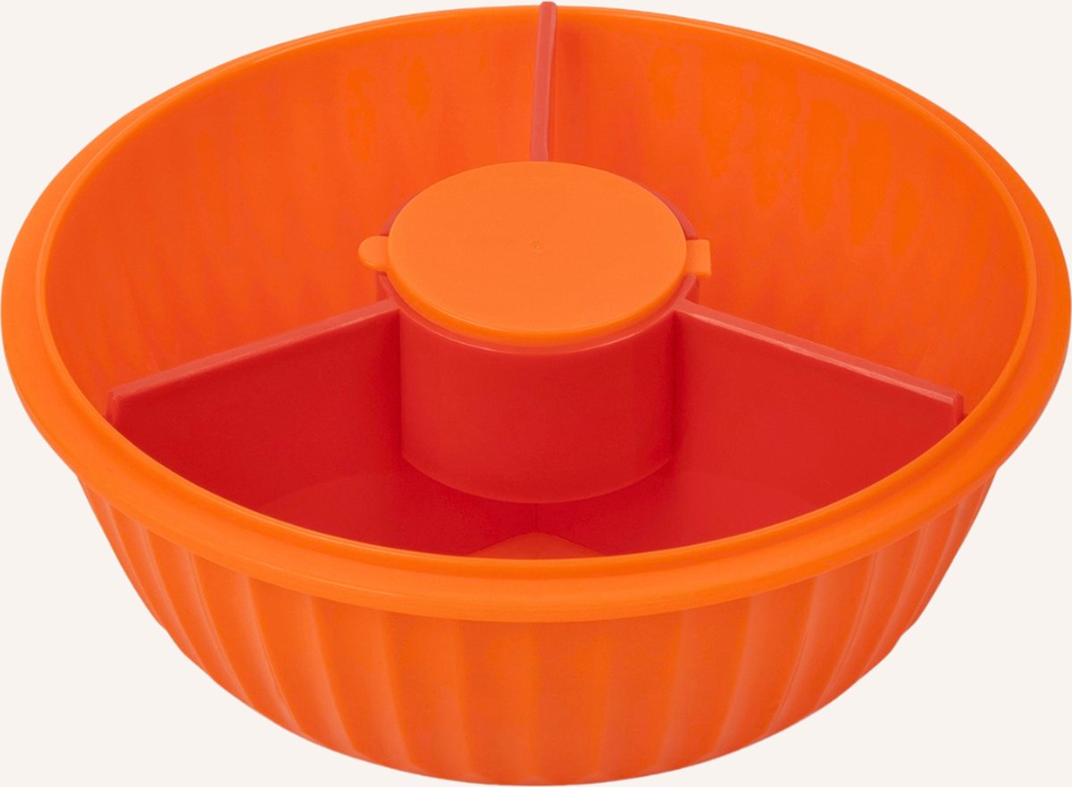 Poke Love Bowl - 3 vakken - uitneembare verdeler - losse dip cup - Tangerine Orange