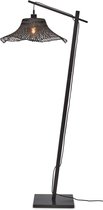 GOOD&MOJO Vloerlamp Ibiza - Bamboe Zwart - 77x50x150cm - - Staande lamp voor Woonkamer - Slaapkamer