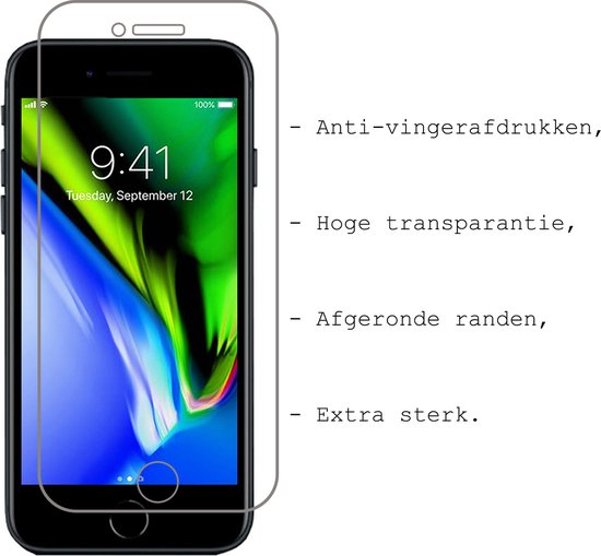 Un protecteur d'écran pour iPhone 7/8 aux bords arrondis, anti-traces, haute transparence et extra résistant.