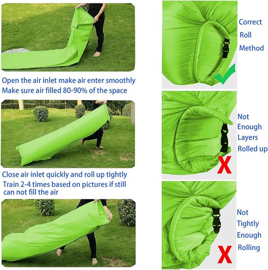 Canapé Gonflable Portable Imperméable - Pour Camping, Plage, Parc - Nylon Ripstop - Charge 150kg