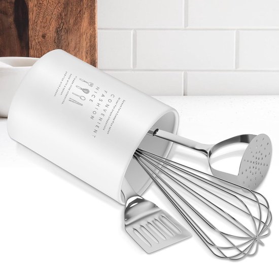 Lot De 2 Porte-Ustensiles En Acier Inoxydable - Organisateur De Cuillères, Spatules Pour Plan De Travail