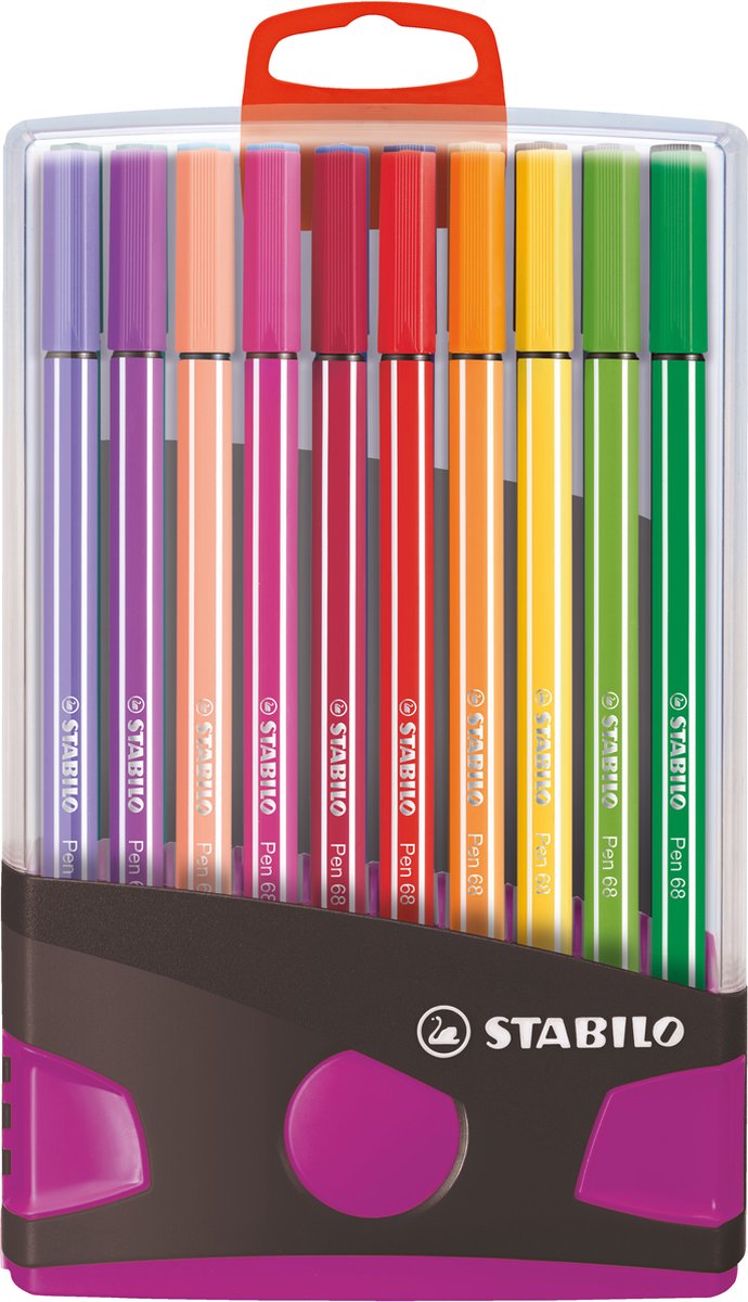 STABILO Pen 68 - Premium Viltstift - ColorParade - Antraciet/Roze - Set Met 20 Verschillende Kleuren — afbeelding 13