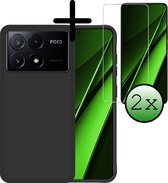 Coque adaptée pour Xiaomi Poco X6 Pro 5G Pro arrière en Siliconen avec 2 films de protection d'écran - Coque adaptée pour Xiaomi Zwart