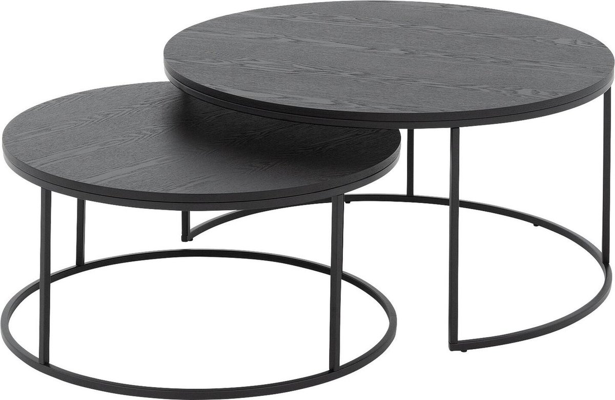 Goossens Lima Salontafel - Hout - 90 x 45 x 90 cm - Rond