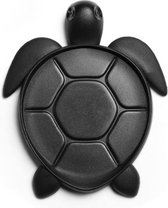 Qualy - Onderzetter "Save Turtle Coaster” W110 × L135 × H19.5 mm 95 gr Onderleggers voor Glazen - Glasonderzetters voor op Tafel - Coasters - Zwart - Material : Recycled PA (Discarded Fishing Nets)