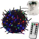 VOLTRONIC LED Verlichting - 100 LEDs - Op Batterij - Kerstverlichting - Tuinverlichting - Binnen en Buiten - 10 m - Groene Kabel - Multi Color