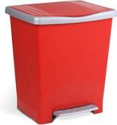 Poubelle/poubelle à pédale 23 l, plastique, 33,5 x 30 x 39 cm rouge