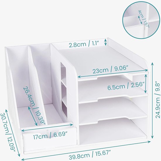 Belle Vous 3 Zwarte Laags Brieven Organiser Tray - Metalen A4 Bureau Folder Rek Houder Document Papieropslag Plank voor Kantoor/Tafel, Huis, Studeerkamer of School