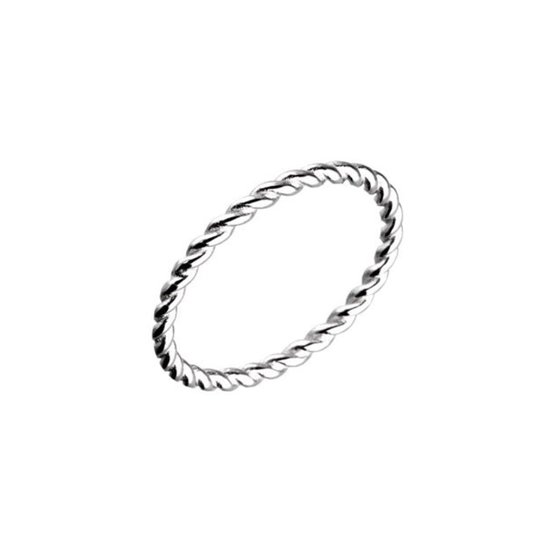 Silver Rope-Shaped Ring