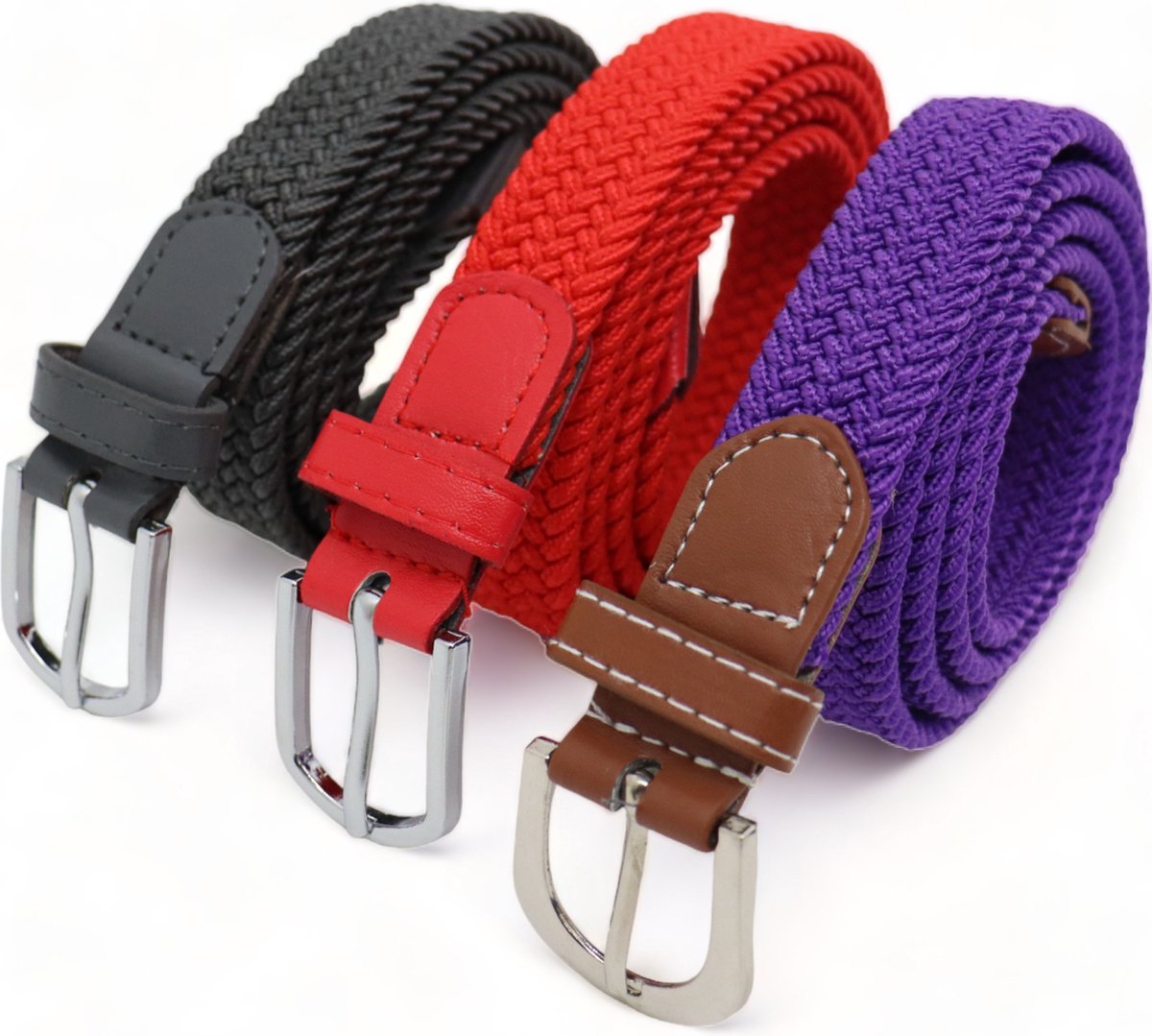 Elastische riem - riem dames - elastische riem - Stretch Riem – 3 pak