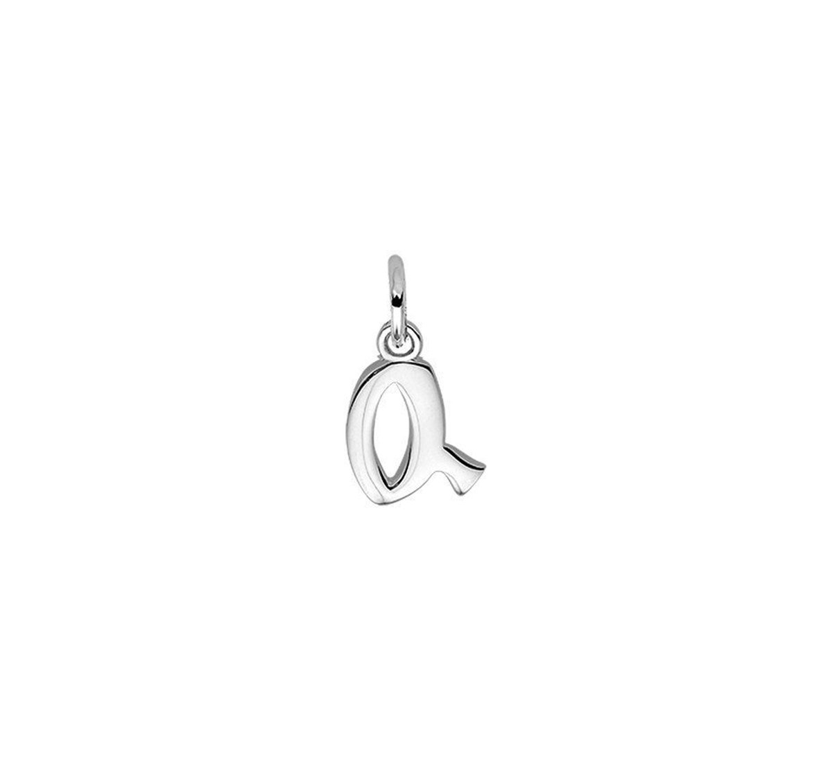 Zilver Gerhodineerde Hanger letter Q 1330014