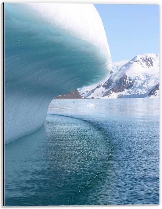 WallClassics - Dibond - IJsbergen boven het Water - 30x40 cm Foto op Aluminium (Wanddecoratie van metaal)