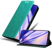 Cadorabo Hoesje voor Samsung Galaxy A51 4G / M40s in BENZINE TURKOOIS - Beschermhoes met magnetische sluiting, standfunctie en kaartvakje Book Case Cover Etui