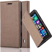 Cadorabo Hoesje geschikt voor Nokia Lumia 929 / 930 in KOFFIE BRUIN - Beschermhoes met magnetische sluiting, standfunctie en kaartvakje Book Case Cover Etui