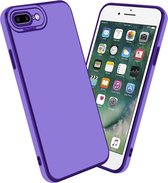 Cadorabo Hoesje geschikt voor Apple iPhone 7 PLUS / 7S PLUS / 8 PLUS in Glossy Paars - Rose Goud - Beschermhoes van flexibel TPU-silicone Case Cover en met camerabescherming