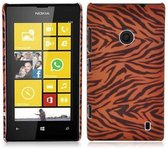 Cadorabo Hoesje geschikt voor Nokia Lumia 520 / 521 met BROWN TIGER opdruk - Hard Case Cover beschermhoes in trendy design
