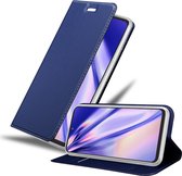 Cadorabo Hoesje geschikt voor Motorola EDGE 20 LITE / FUSION in CLASSY DONKER BLAUW - Beschermhoes met magnetische sluiting, standfunctie en kaartvakje Book Case Cover Etui