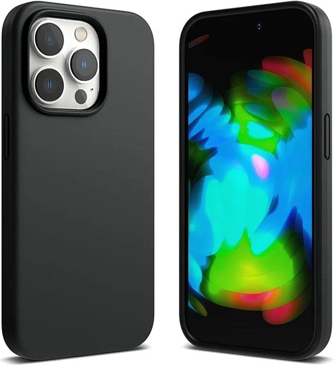 Hoesje Geschikt voor iPhone 14 Pro Max - zacht siliconen - Liquid Backcover - Zwart