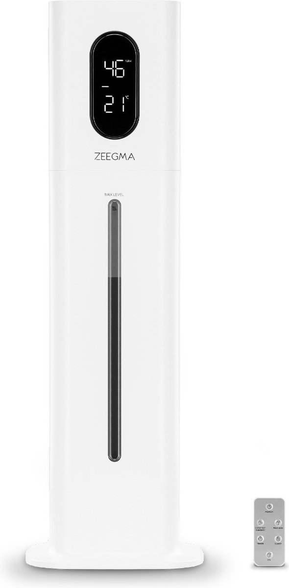 Zeegma Vers UV - Luchtbevochtiger 8 liter - koolstof filter