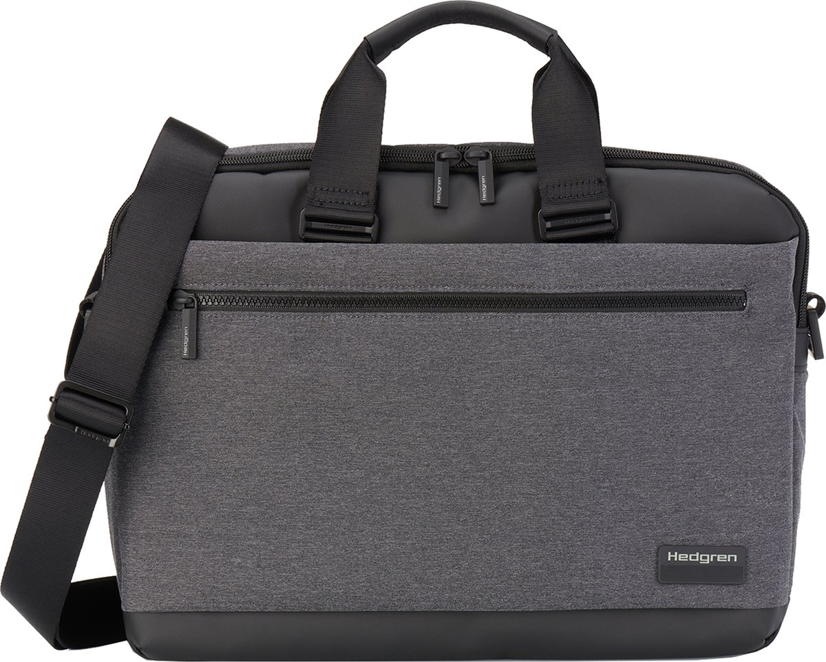 Hedgren Schoudertas Handtas met laptopvak Byte 2 Compartement Briefcase 15,6'' RFID Stylish Grey Grijs