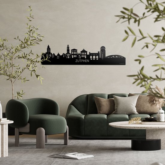 Skyline Zutphen Zwart Glanzend 80 cm Woondecoratie design