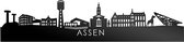 Skyline Assen Zwart Glanzend - 120 cm - Woondecoratie - Wanddecoratie - Meer steden beschikbaar - Woonkamer idee - City Art - Steden kunst - Cadeau voor hem - Cadeau voor haar - Jubileum - Trouwerij - WoodWideCities