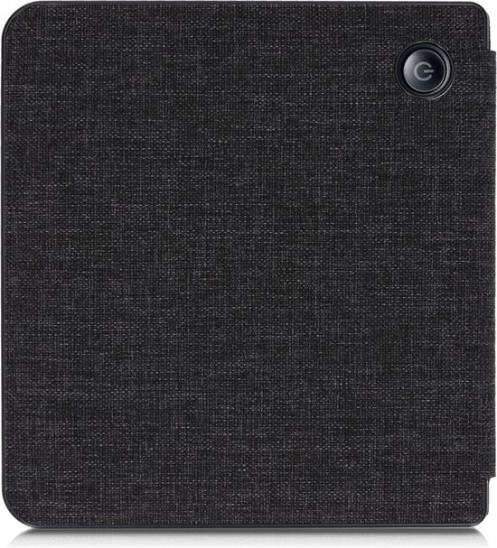 kwmobile ereader hoesje van stof - geschikt voor Kobo Libra H2O - Case met magneetsluiting - Cover in donkergrijs van Merkloos — afbeelding 4