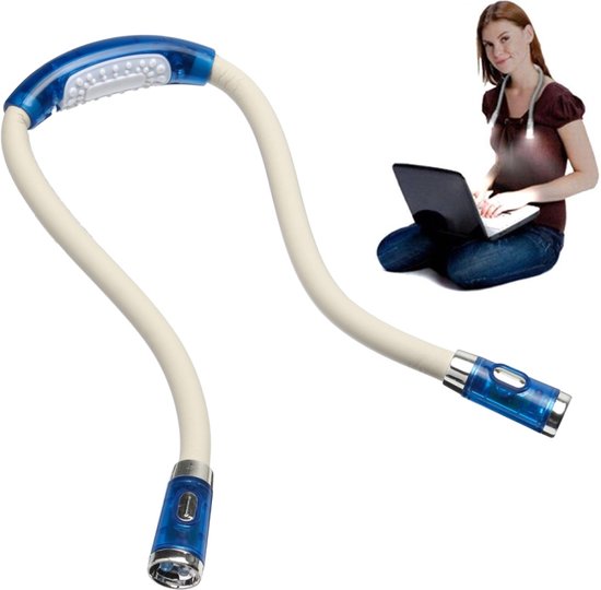 Draagbare U-vormige LED flexibele handsfree knuffel nek lezing boek lamp toorts (blauw)