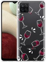 Hoesje Geschikt voor Samsung Galaxy A12 Wine not?