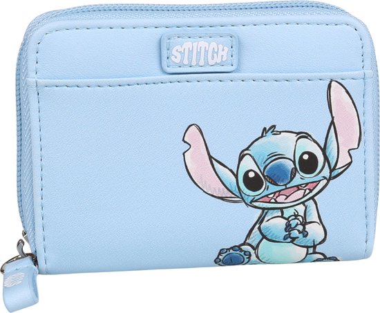 Stitch Disney - Portefeuille Bleu avec Petite Fermeture Éclair, pour Femme,  11x8 cm | bol