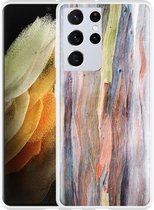 Hoesje Geschikt voor Samsung Galaxy S21 Ultra Wood Art II