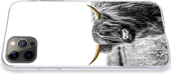 Coque iPhone 12 Pro Max - Highlander écossais - Or - Zwart - Wit - Siliconen