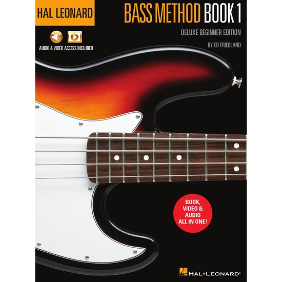 Foto: Hal leonard bass method book 1 deluxe beginner edition with access to audio examples and video lessons online by ed friedland