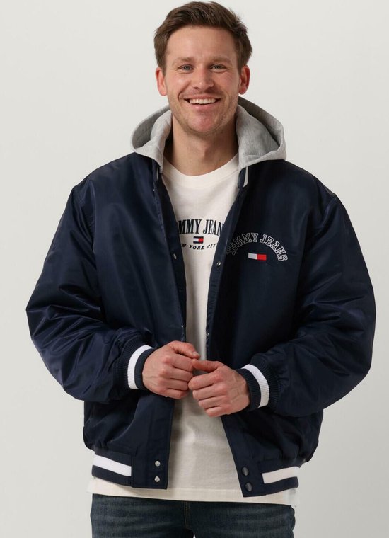 Tommy Jeans Tjm Graphic Satin Bomber Jacket Jassen Heren Zomerjas Donkerblauw Maat M bol