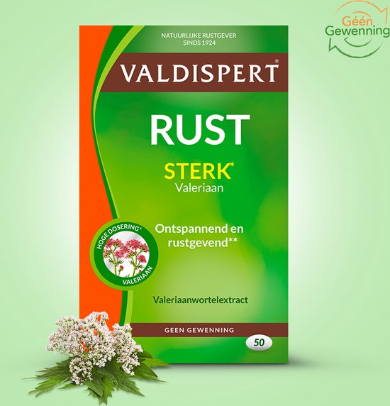 Valdispert Rust Sterk - Natuurlijk voedingssupplement met Valeriaanwortel voor rust & ontspanning* en vitamine B12- 50 tabletten