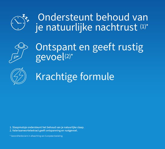 Blauwe achtergrond met iconen en tekst over de voordelen van Valdispert.