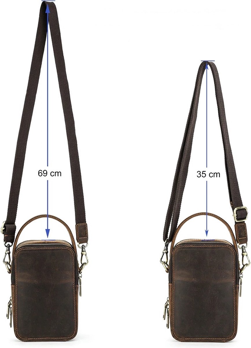 Contacts Echt leer heren laptop Mini Tab Messenger Crossbody Bag tas Contacts Echt leer heren laptop Mini Tab Messenger Crossbody Bag tas