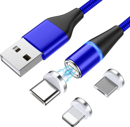 USB Magnetische Oplaadkabel - Apple Lightning- Zelfoprollend - Kleur