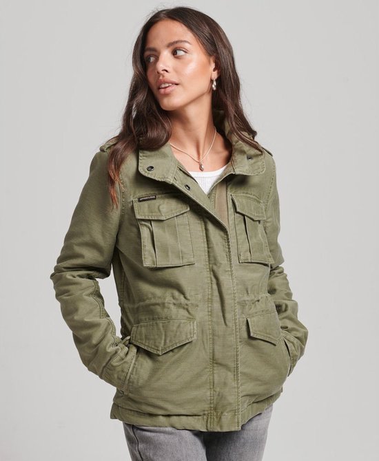 Superdry Rookie Borg Lined Military Jas Groen L Vrouw | bol