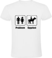 Probleem opgelost Heren T-shirt | paard | horse | hobby | relatie | gezin | gezeik | ruzie | manege