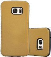 Cadorabo Hoesje geschikt voor Samsung Galaxy S7 in GOUD BRUIN - Hard Case Cover Beschermende Dekking Kleine Taille met Antislip Rubber Rug