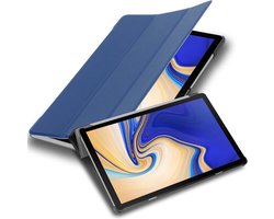 Cadorabo Tablet Hoesje geschikt voor Samsung Galaxy Tab S4 (10.5 Zoll) in JERSEY DONKER BLAUW - Ultra dun beschermend geval met automatische Wake Up en Stand functie Book Case Cover Etui